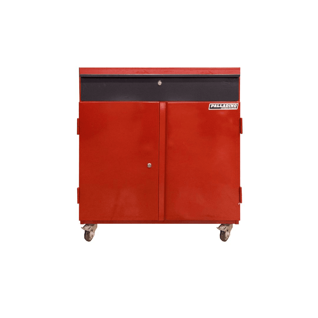 Mesa rodante con cajón 3 estantes y puertas